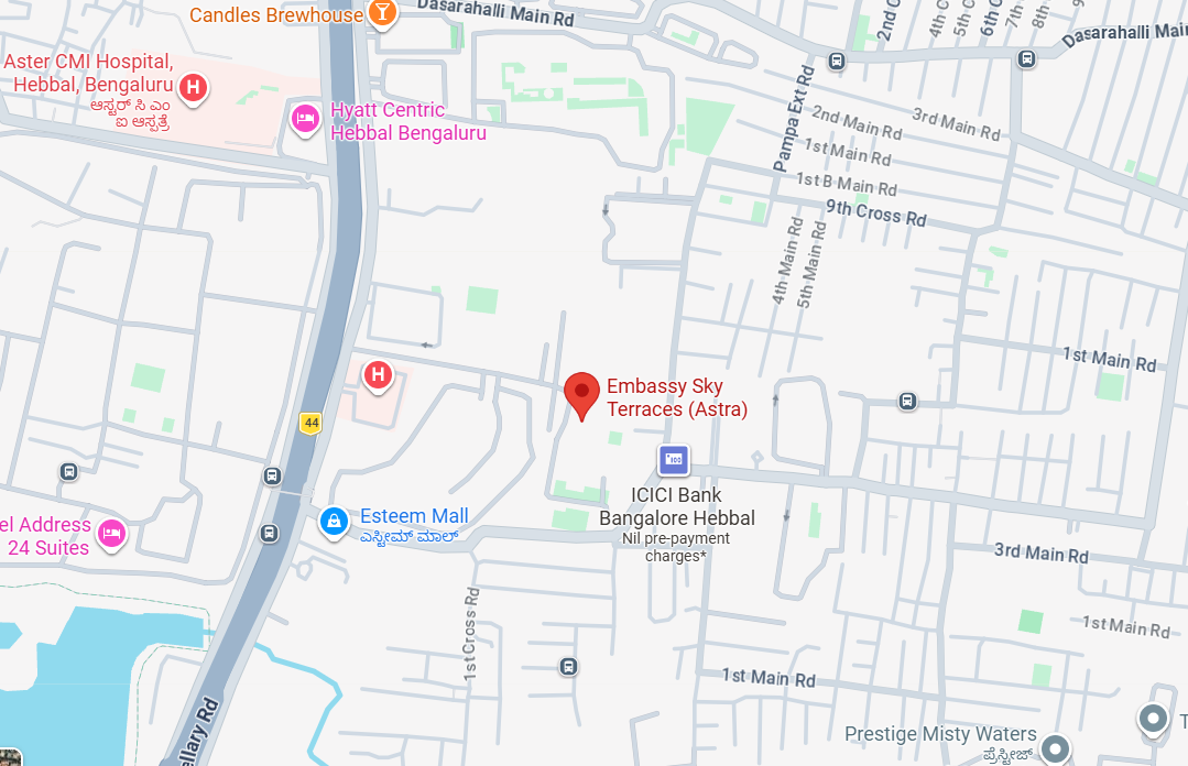 Embassy Astra Hebbal Location Map